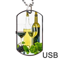 White Wine Red Wine The Bottle Dog Tag Usb Flash (two Sides) by Ket1n9