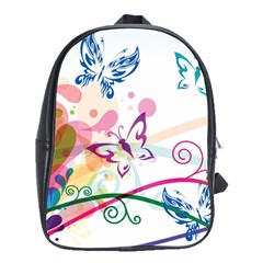 Butterfly Vector Art School Bag (large) by Ket1n9