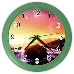 California Sea Ocean Pacific Color Wall Clock by Ket1n9