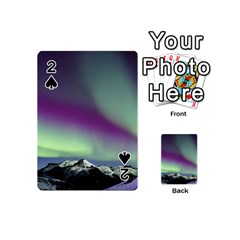 Aurora Stars Sky Mountains Snow Aurora Borealis Playing Cards 54 Designs (mini)