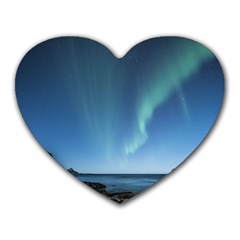 Aurora Borealis Lofoten Norway Heart Mousepad by Ket1n9