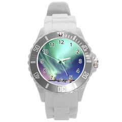 Aurora Borealis Alaska Space Round Plastic Sport Watch (l) by Ket1n9