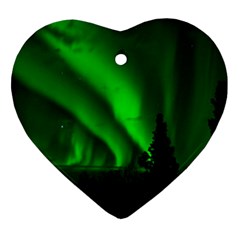 Aurora Borealis Northern Lights Heart Ornament (two Sides) by Ket1n9