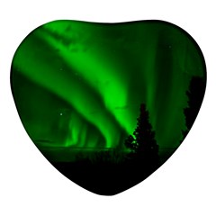 Aurora Borealis Northern Lights Heart Glass Fridge Magnet (4 Pack) by Ket1n9