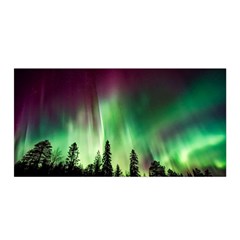 Aurora Borealis Northern Lights Satin Wrap 35  X 70 