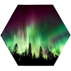 Aurora Borealis Northern Lights Wooden Puzzle Hexagon