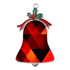 Abstract Triangle Wallpaper Metal Holly Leaf Bell Ornament by Ket1n9