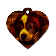 Cute 3d Dog Dog Tag Heart (two Sides)