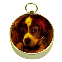 Cute 3d Dog Gold Compasses by Ket1n9