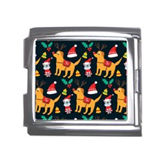 Funny Christmas Pattern Background Mega Link Italian Charm (18mm) by Ket1n9