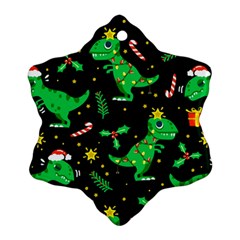 Christmas Funny Pattern Dinosaurs Snowflake Ornament (two Sides)