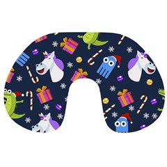 Colorful Funny Christmas Pattern Travel Neck Pillow by Ket1n9