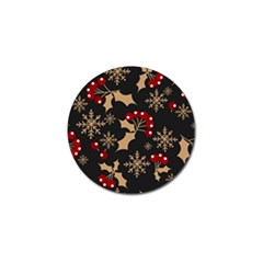 Christmas Pattern With Snowflakes Berries Golf Ball Marker (10 Pack)