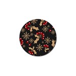 Christmas Pattern With Snowflakes Berries Golf Ball Marker (10 pack) Front