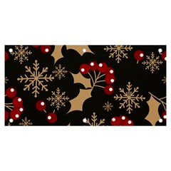 Christmas Pattern With Snowflakes Berries Banner And Sign 6  X 3  by Ket1n9