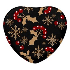 Dinosaur Colorful Funny Christmas Pattern Heart Glass Fridge Magnet (4 Pack) by Ket1n9
