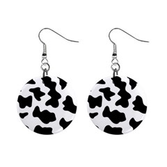 Animal Print Black And White Black Mini Button Earrings by Ket1n9