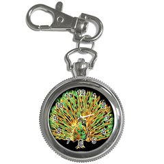 Unusual Peacock Drawn With Flame Lines Key Chain Watches by Ket1n9