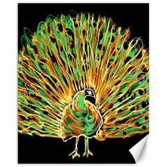 Unusual Peacock Drawn With Flame Lines Canvas 16  X 20  by Ket1n9