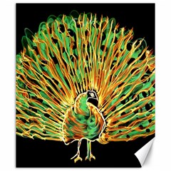 Unusual Peacock Drawn With Flame Lines Canvas 20  X 24  by Ket1n9