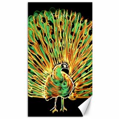 Unusual Peacock Drawn With Flame Lines Canvas 40  X 72  by Ket1n9