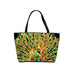 Unusual Peacock Drawn With Flame Lines Classic Shoulder Handbag by Ket1n9