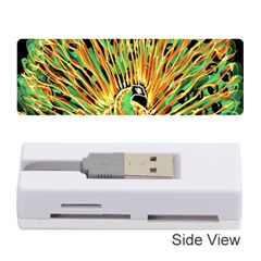 Unusual Peacock Drawn With Flame Lines Memory Card Reader (stick) by Ket1n9