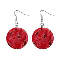 Red Peacock Floral Embroidered Long Qipao Traditional Chinese Cheongsam Mandarin Mini Button Earrings