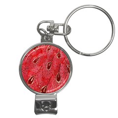 Red Peacock Floral Embroidered Long Qipao Traditional Chinese Cheongsam Mandarin Nail Clippers Key Chain
