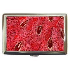 Red Peacock Floral Embroidered Long Qipao Traditional Chinese Cheongsam Mandarin Cigarette Money Case