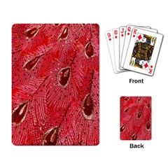 Red Peacock Floral Embroidered Long Qipao Traditional Chinese Cheongsam Mandarin Playing Cards Single Design (Rectangle)