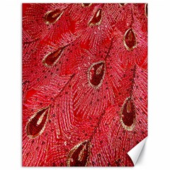 Red Peacock Floral Embroidered Long Qipao Traditional Chinese Cheongsam Mandarin Canvas 18  x 24 