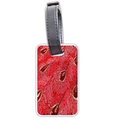 Red Peacock Floral Embroidered Long Qipao Traditional Chinese Cheongsam Mandarin Luggage Tag (one side)
