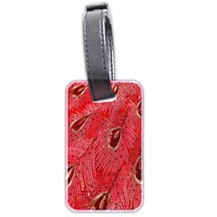 Red Peacock Floral Embroidered Long Qipao Traditional Chinese Cheongsam Mandarin Luggage Tag (two sides)