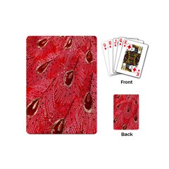 Red Peacock Floral Embroidered Long Qipao Traditional Chinese Cheongsam Mandarin Playing Cards Single Design (Mini)