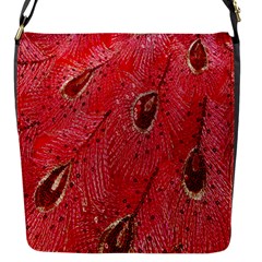 Red Peacock Floral Embroidered Long Qipao Traditional Chinese Cheongsam Mandarin Flap Closure Messenger Bag (S)