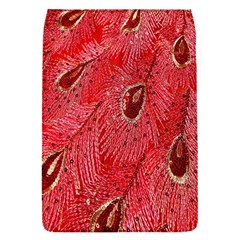 Red Peacock Floral Embroidered Long Qipao Traditional Chinese Cheongsam Mandarin Removable Flap Cover (S)