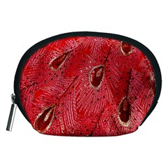 Red Peacock Floral Embroidered Long Qipao Traditional Chinese Cheongsam Mandarin Accessory Pouch (Medium)