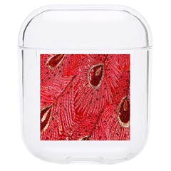 Red Peacock Floral Embroidered Long Qipao Traditional Chinese Cheongsam Mandarin Hard PC AirPods 1/2 Case