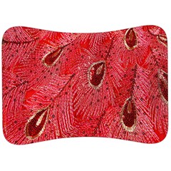 Red Peacock Floral Embroidered Long Qipao Traditional Chinese Cheongsam Mandarin Velour Seat Head Rest Cushion