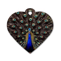 Peacock Dog Tag Heart (one Side)