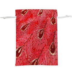 Red Peacock Floral Embroidered Long Qipao Traditional Chinese Cheongsam Mandarin Lightweight Drawstring Pouch (XL)