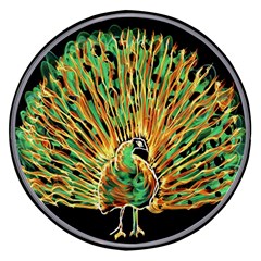 Unusual Peacock Drawn With Flame Lines Wireless Fast Charger(black) by Ket1n9