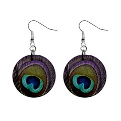 Peacock Feather Mini Button Earrings by Ket1n9