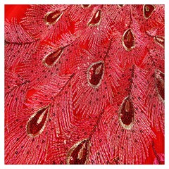 Red Peacock Floral Embroidered Long Qipao Traditional Chinese Cheongsam Mandarin Lightweight Scarf 
