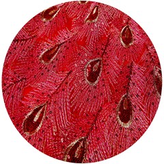 Red Peacock Floral Embroidered Long Qipao Traditional Chinese Cheongsam Mandarin UV Print Round Tile Coaster