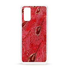 Red Peacock Floral Embroidered Long Qipao Traditional Chinese Cheongsam Mandarin Samsung Galaxy S20 6.2 Inch TPU UV Case