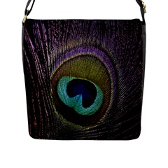 Peacock Feather Flap Closure Messenger Bag (l) by Ket1n9