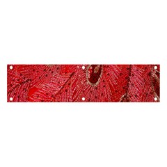 Red Peacock Floral Embroidered Long Qipao Traditional Chinese Cheongsam Mandarin Banner and Sign 4  x 1 