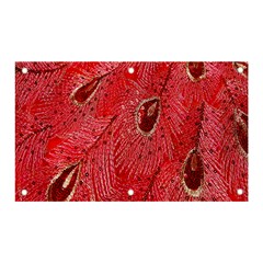 Red Peacock Floral Embroidered Long Qipao Traditional Chinese Cheongsam Mandarin Banner and Sign 5  x 3 
